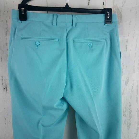 Boohoo Man 36R Polyester Blend Skinny 2 Button Teal 2pc Suit - Picture 5 of 15